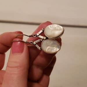 Sterling silver and moonstone earrings